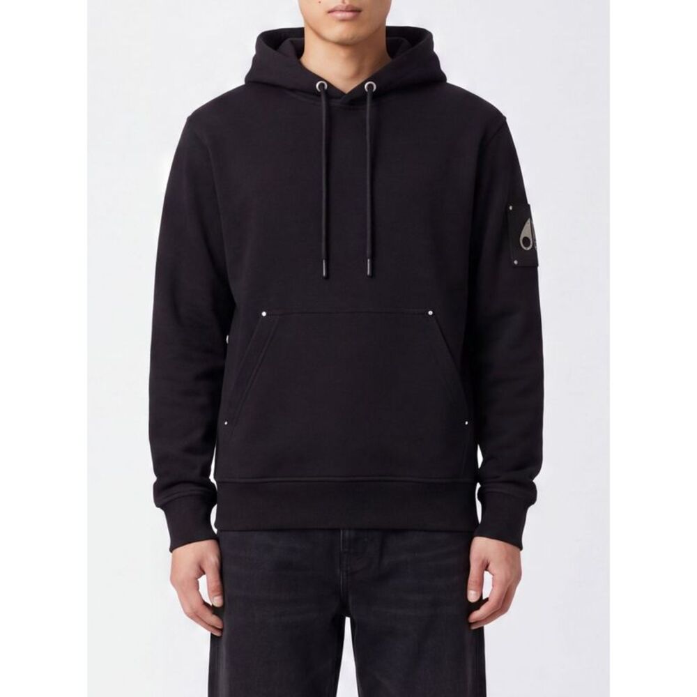 Moose Knuckles Men Relaxed Fit Cotton Hoodie Moose Knuckles With Kangaroo Pocket